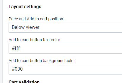 Expivi Shopify app layout settings