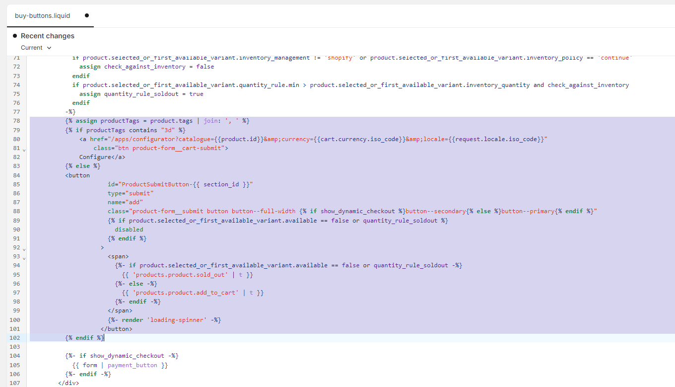 Replace file content of buy-buttons.liquid file