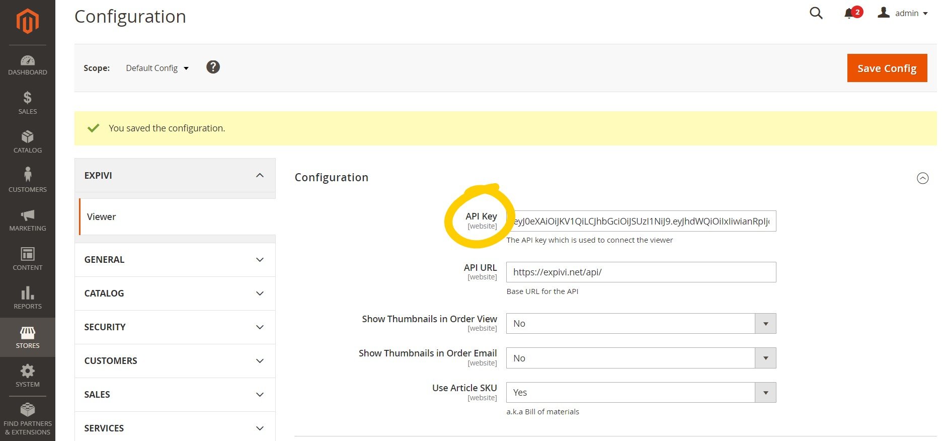 API Key field