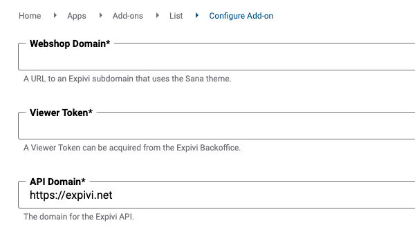 Sana Plugin Configure